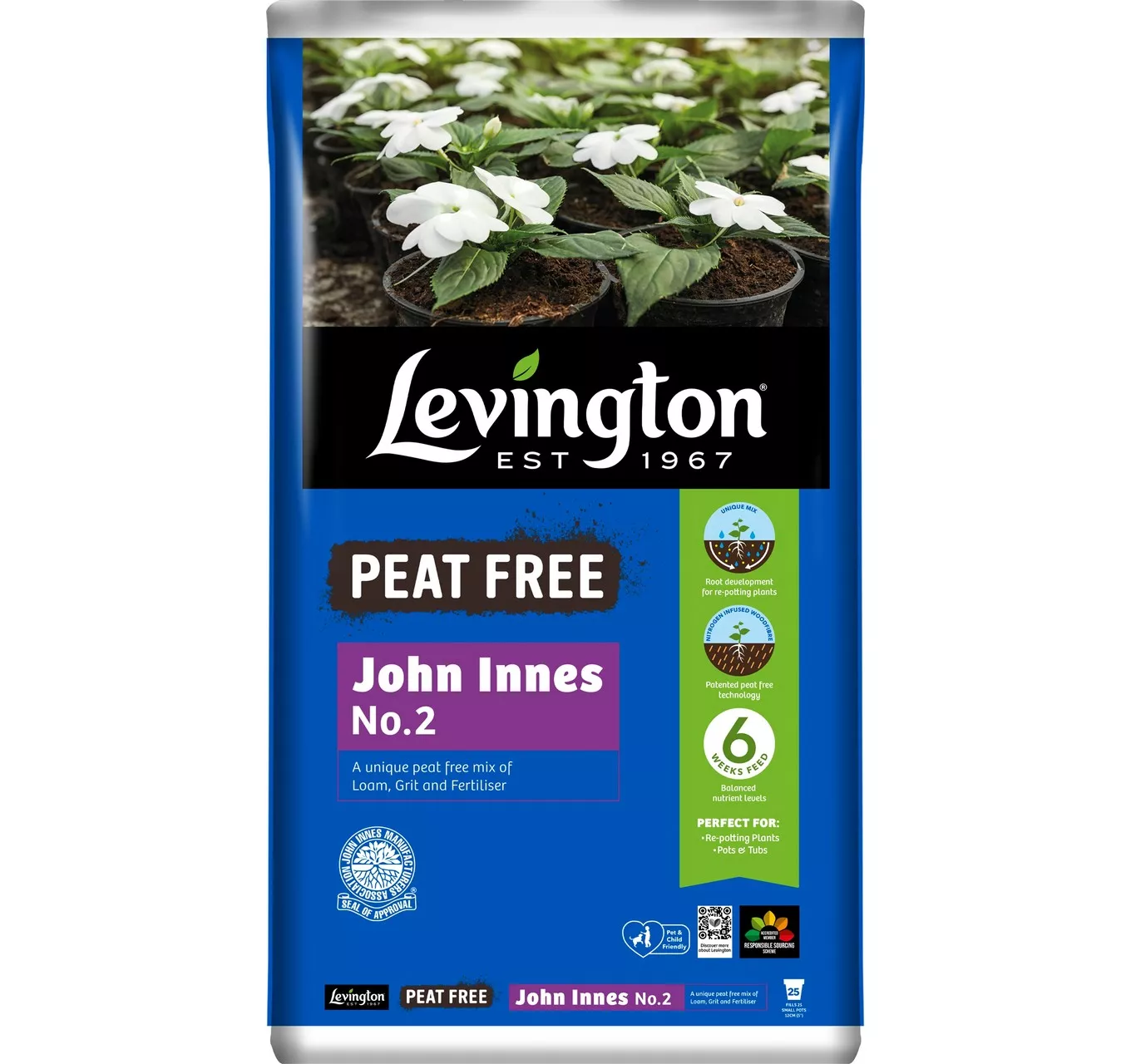 Levington Peat Free John Innes No.2 25L