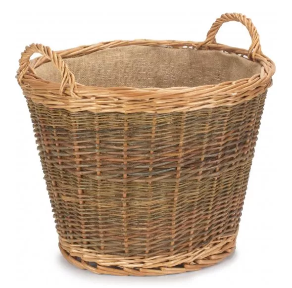 Unpeeled Willow Log Basket 500mm dia