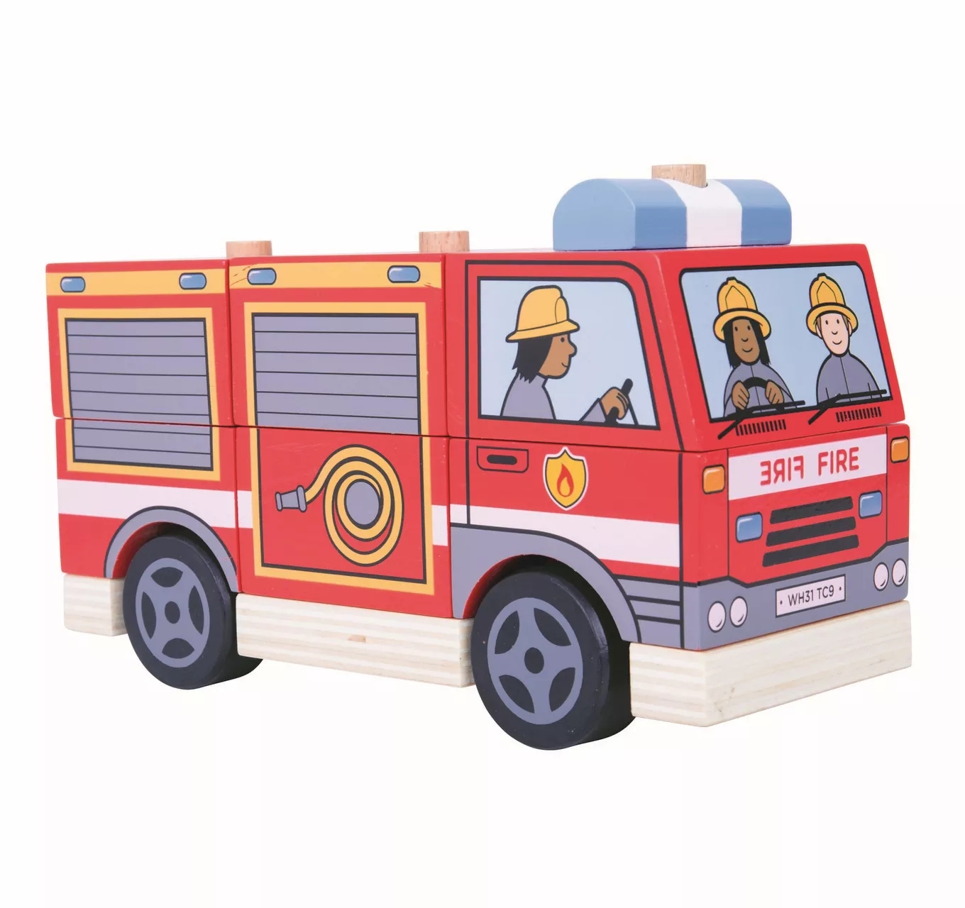 Wooden Stacking Fire Engine