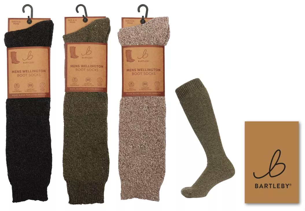 Mens Wool Blend Welly Boot Socks Size 6-11 - Pair