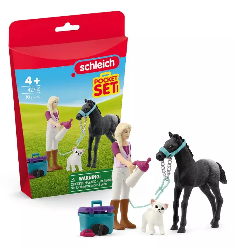 Horse Grooming Playset with Appaloosa Foal