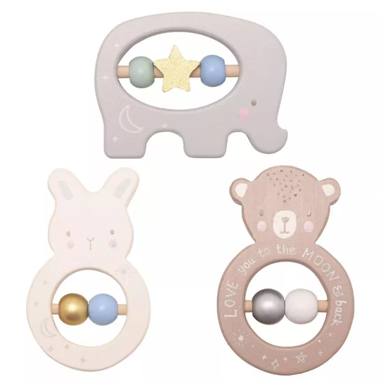 Bambino Wooden Animal Rattles - Each