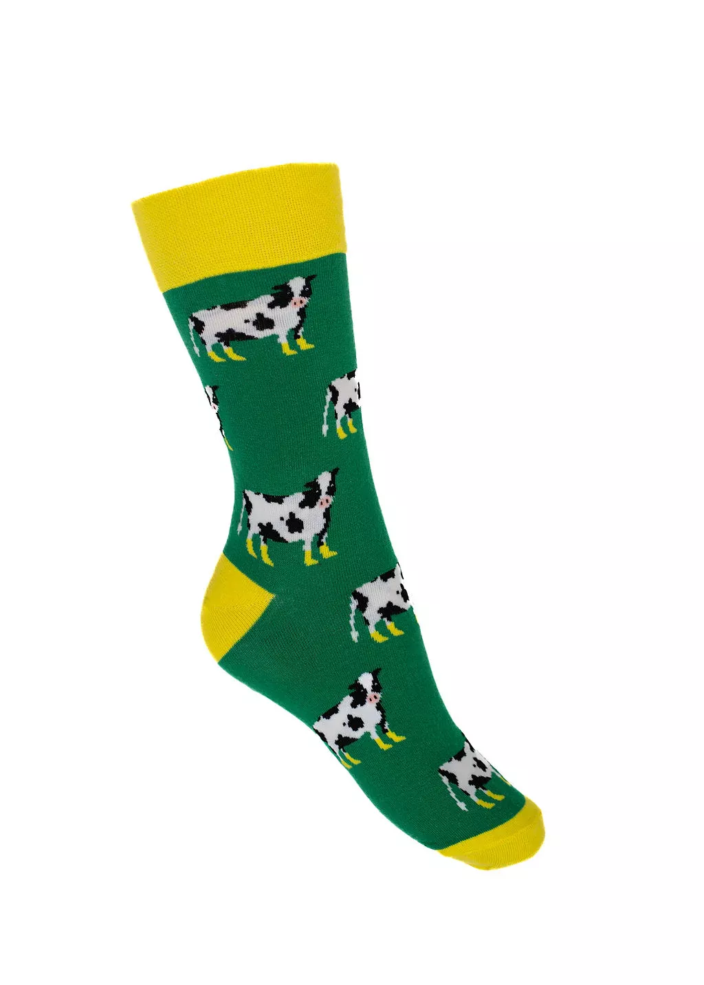 Crew Socks Yellow Welly Cow 7-11