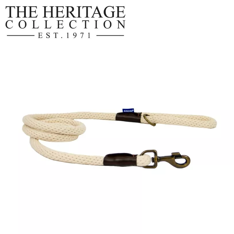 Heritage Cotton Rope Lead Natural 150x1.5cm