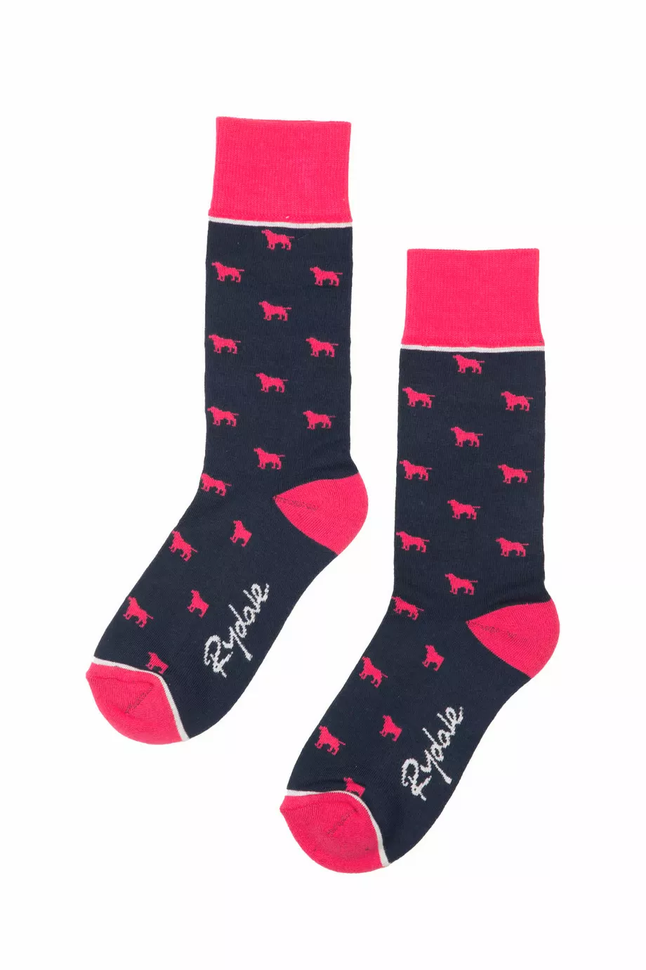 Ladies Wagging Dog Ankle Socks Navy 4-7