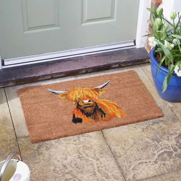 Highland Cow Decoir Mat 75x45cm