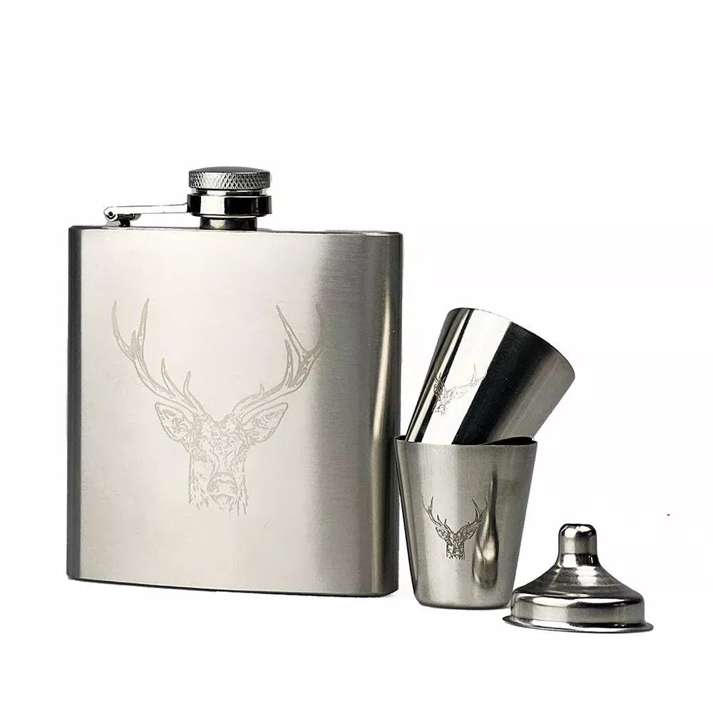 Selbrae Hip Flask & Cup Set - Stag