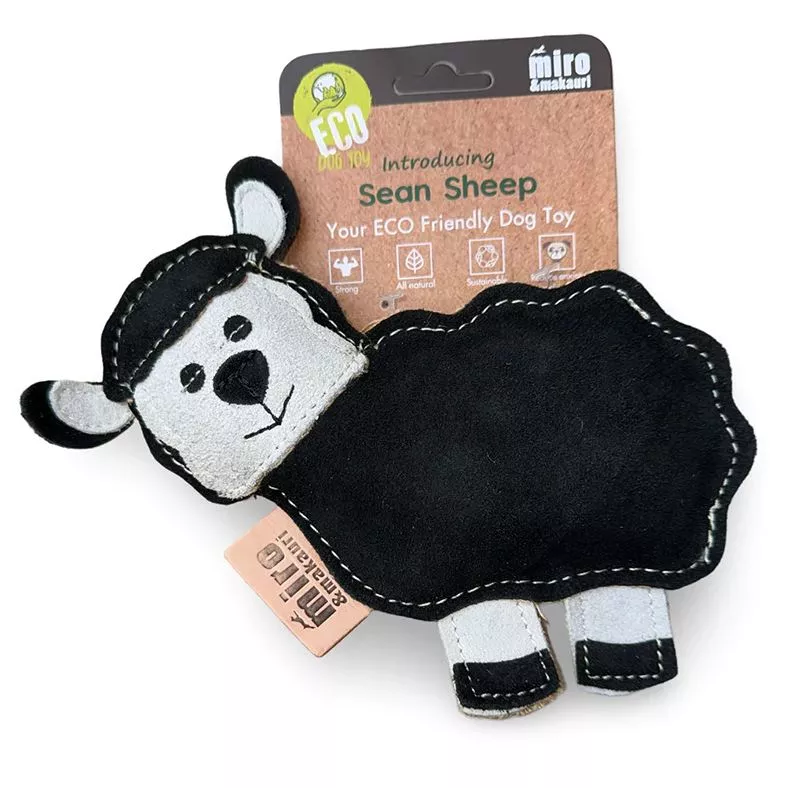 Sean Sheep Leather Dog Toy