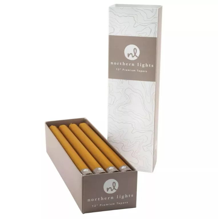 Northern Lights Taper Candle Caramel 12" - Each