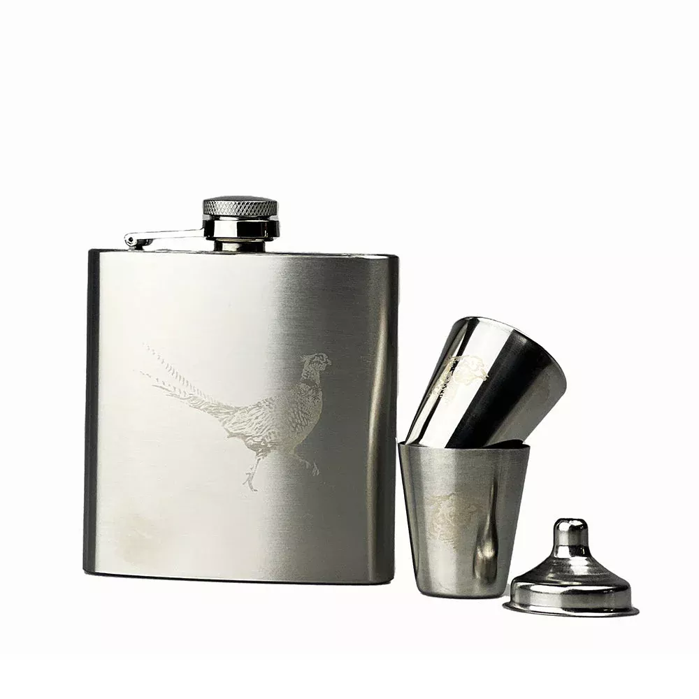 Selbrae Hip Flask & Cup Set - Pheasant