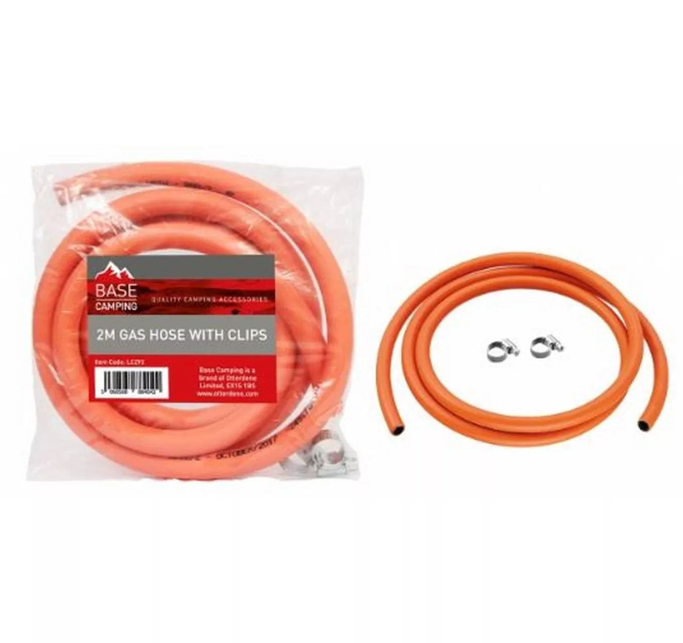 Gas Hose with Clips 2m