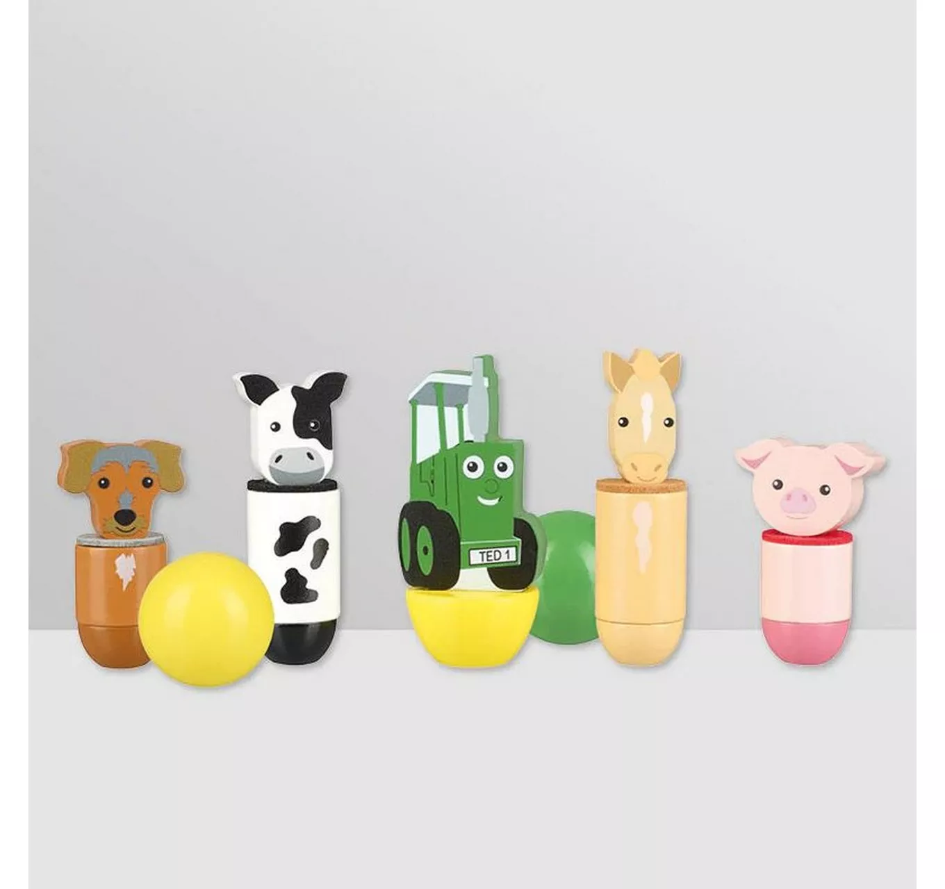 Tractor Ted Wooden Skittles