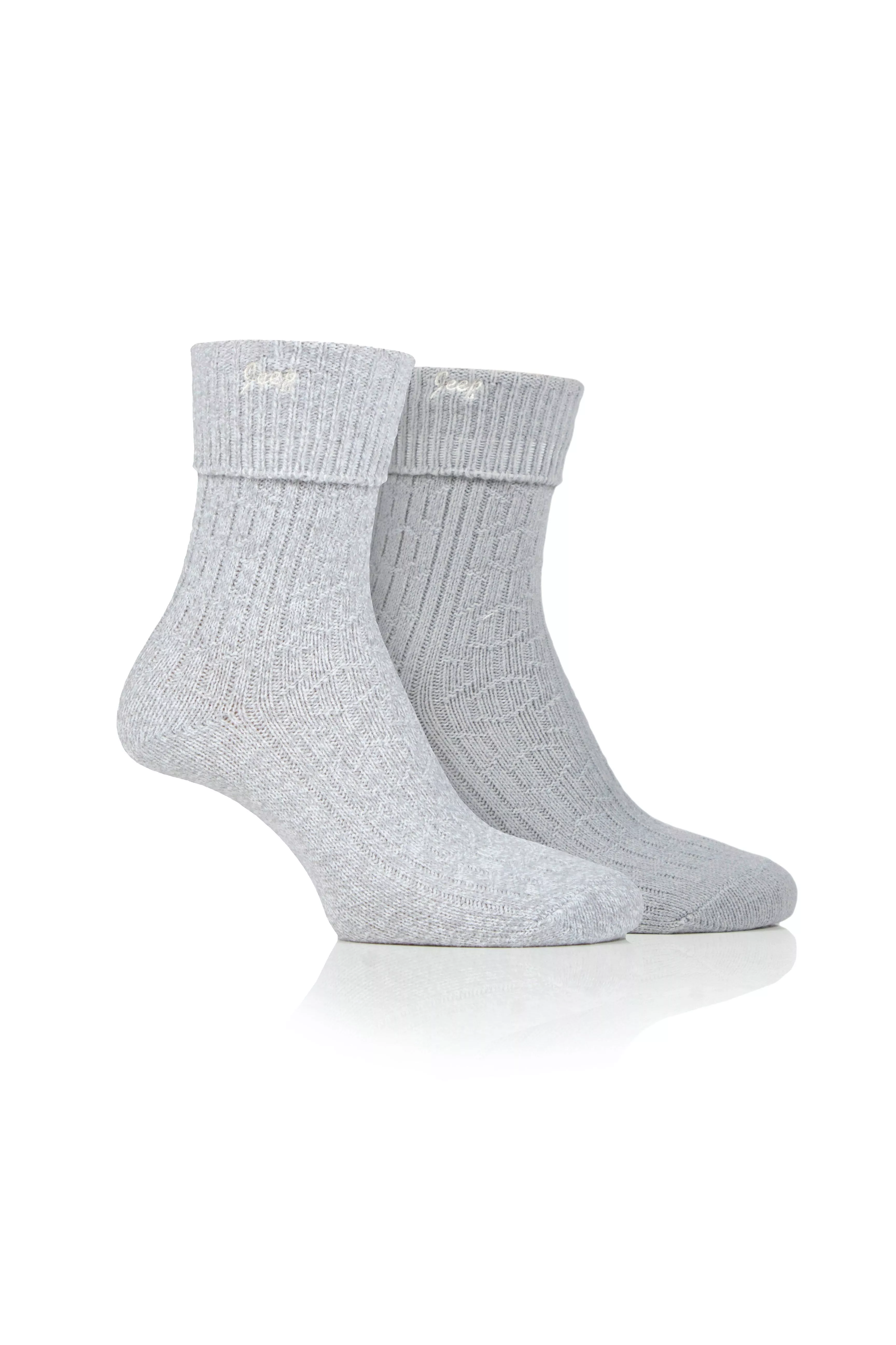 Jeep Ladies Supersoft Boot Sock Slate/Grey 4-8 2pk