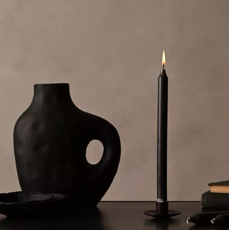 Northern Lights Taper Candle Graphite 12" - Each