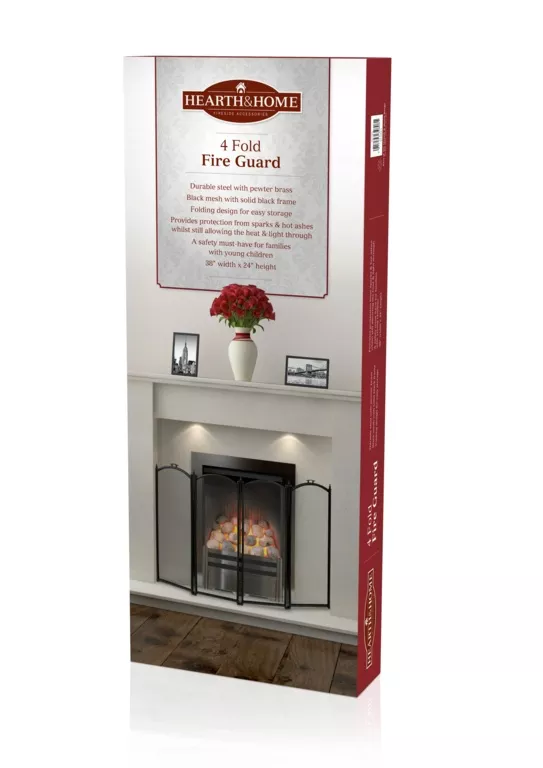 Hearth & Home Folding Fireguard Black