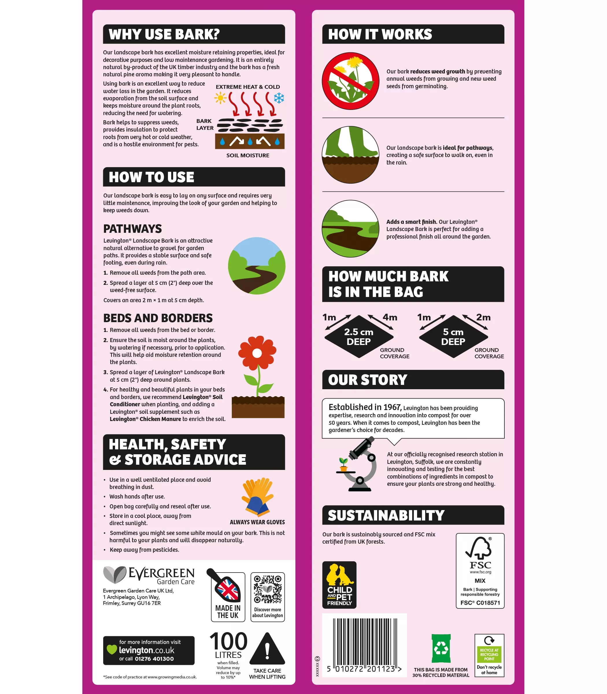 Levington Landscape Bark 100L