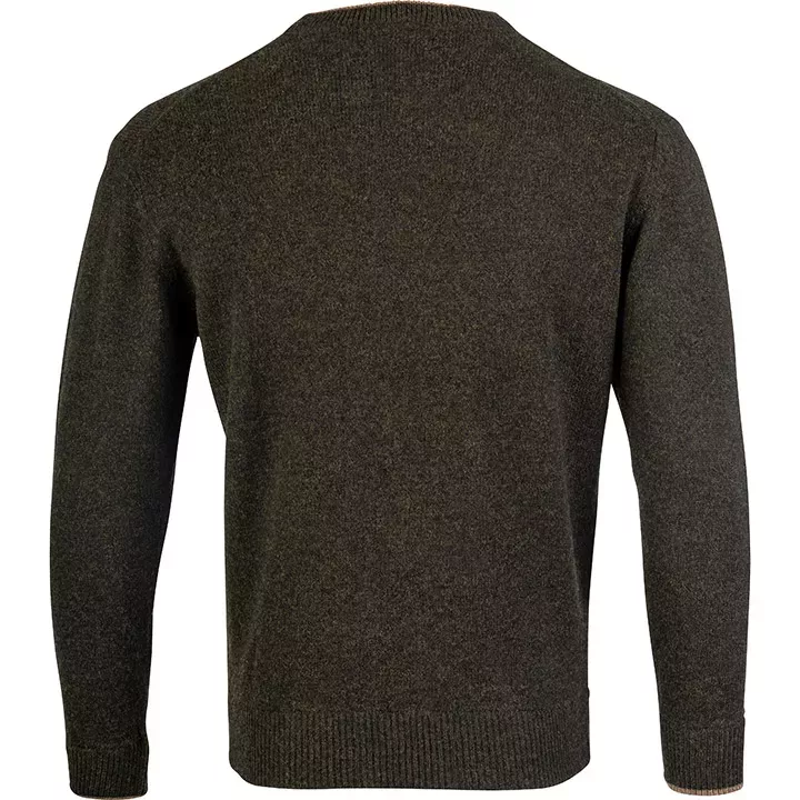 Ashcombe 100% Lambwool Crewknit Dark Olive XL