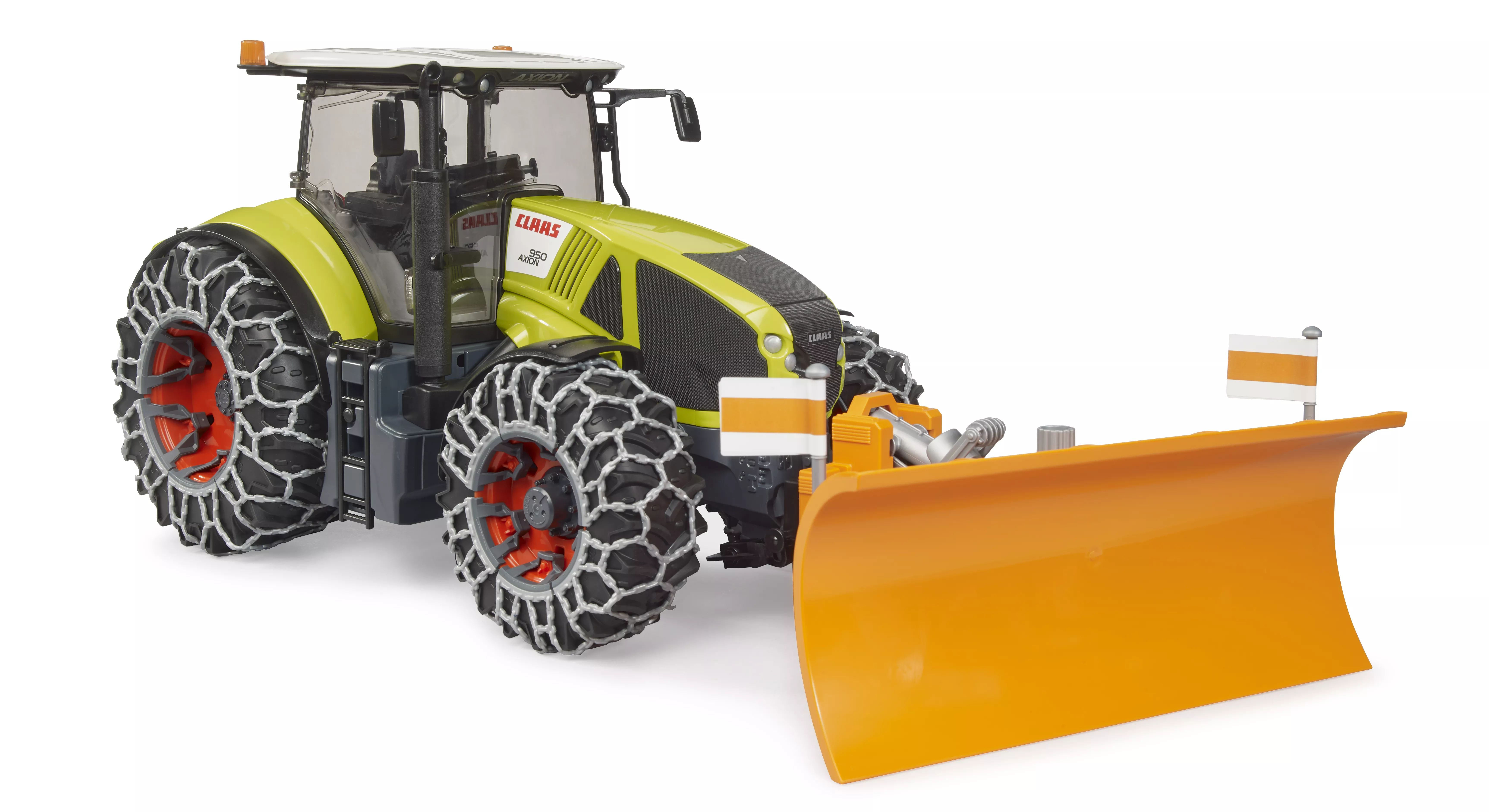 Claas Axion 950 with Snow Chains & Plough Blade