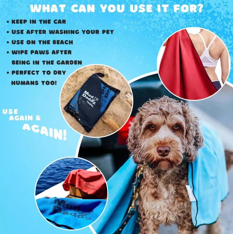 Mud Daddy Microfibre Towel 100 x 60cm Blue