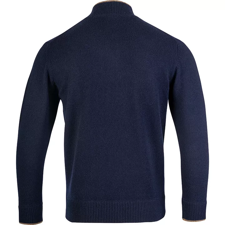 Ashcombe 100% Lambswool Zipknit Navy XXL
