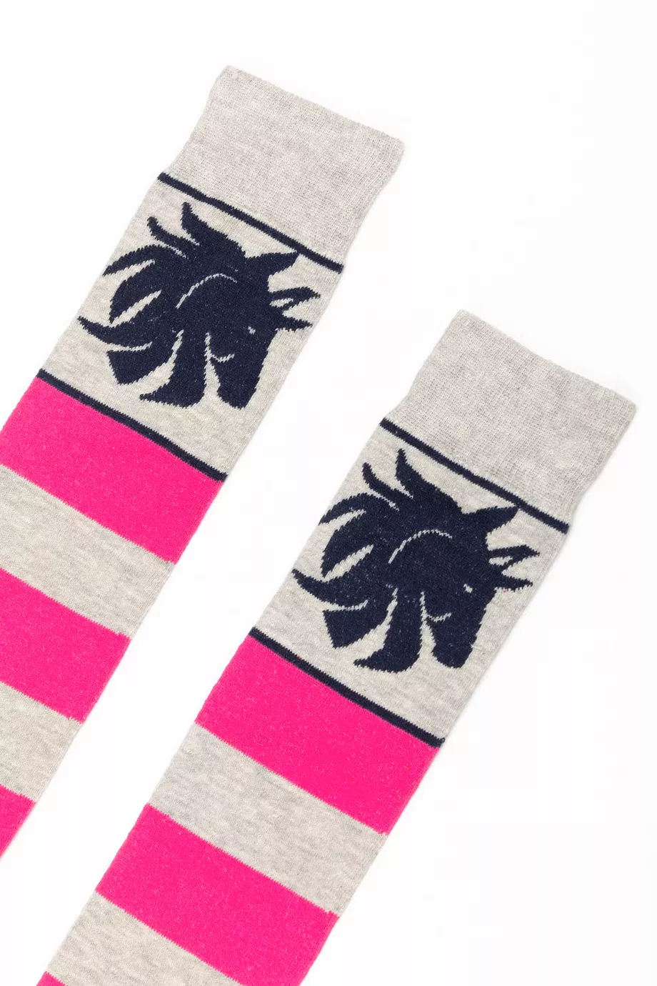 Ladies Broadstripe Knee Length Riding Socks Marl Grey 4-7