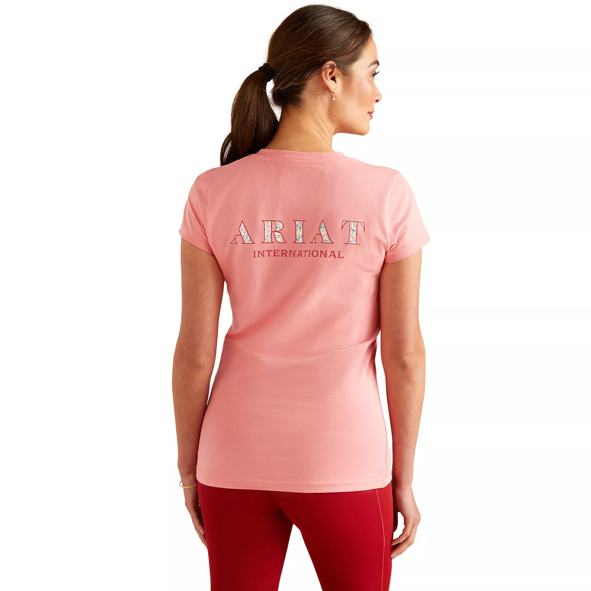 Womens Petal Font T-Shirt Flamingo Plume M