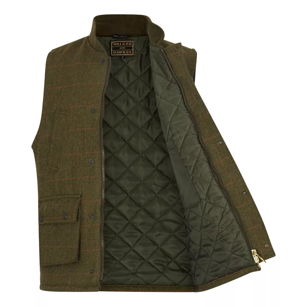 Men’s Derby Tweed Barrington Shooting Gilet Dark Sage XL