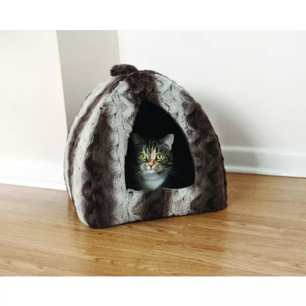 Grey & Cream Pyramid Cat Bed