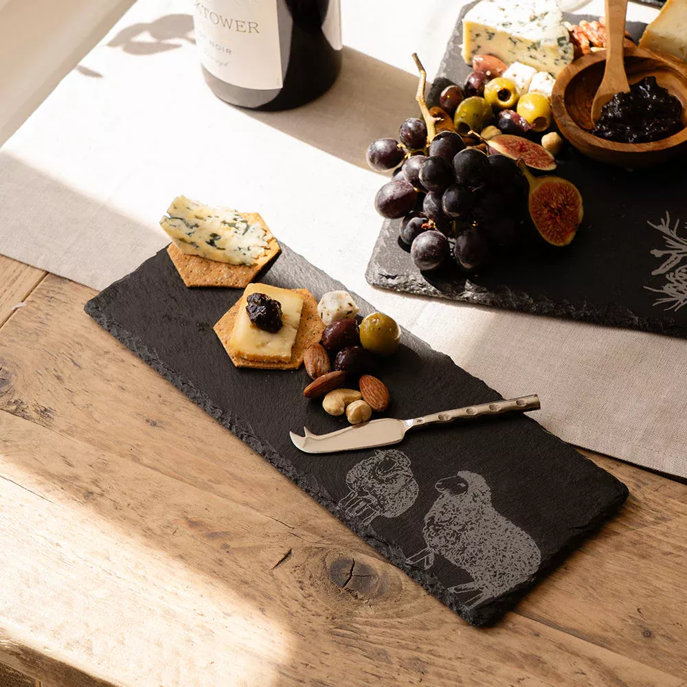Selbrae Single Mini Slate Cheese Board & Knife Set - Sheep