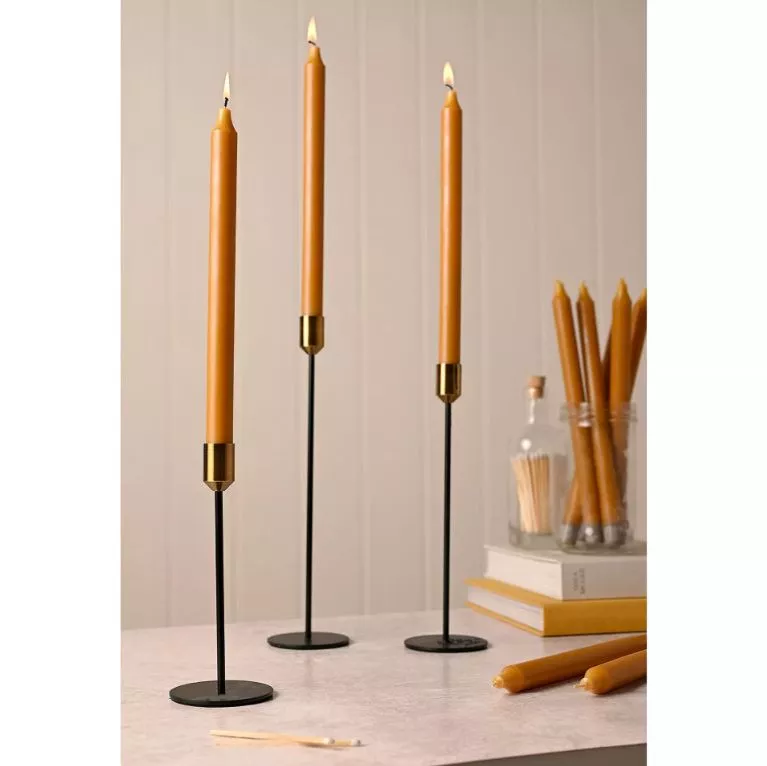 Northern Lights Taper Candle Caramel 12" - Each