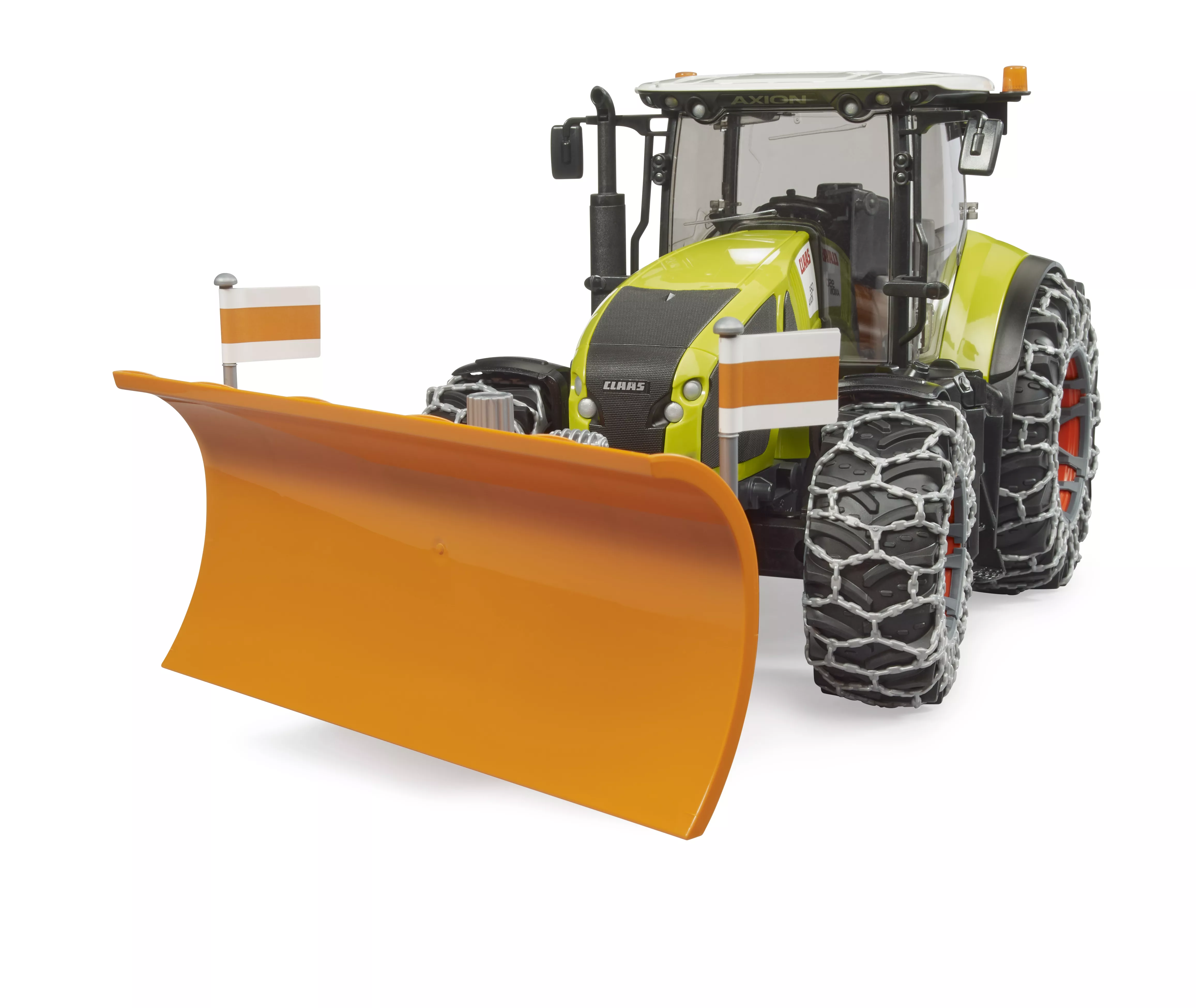 Claas Axion 950 with Snow Chains & Plough Blade
