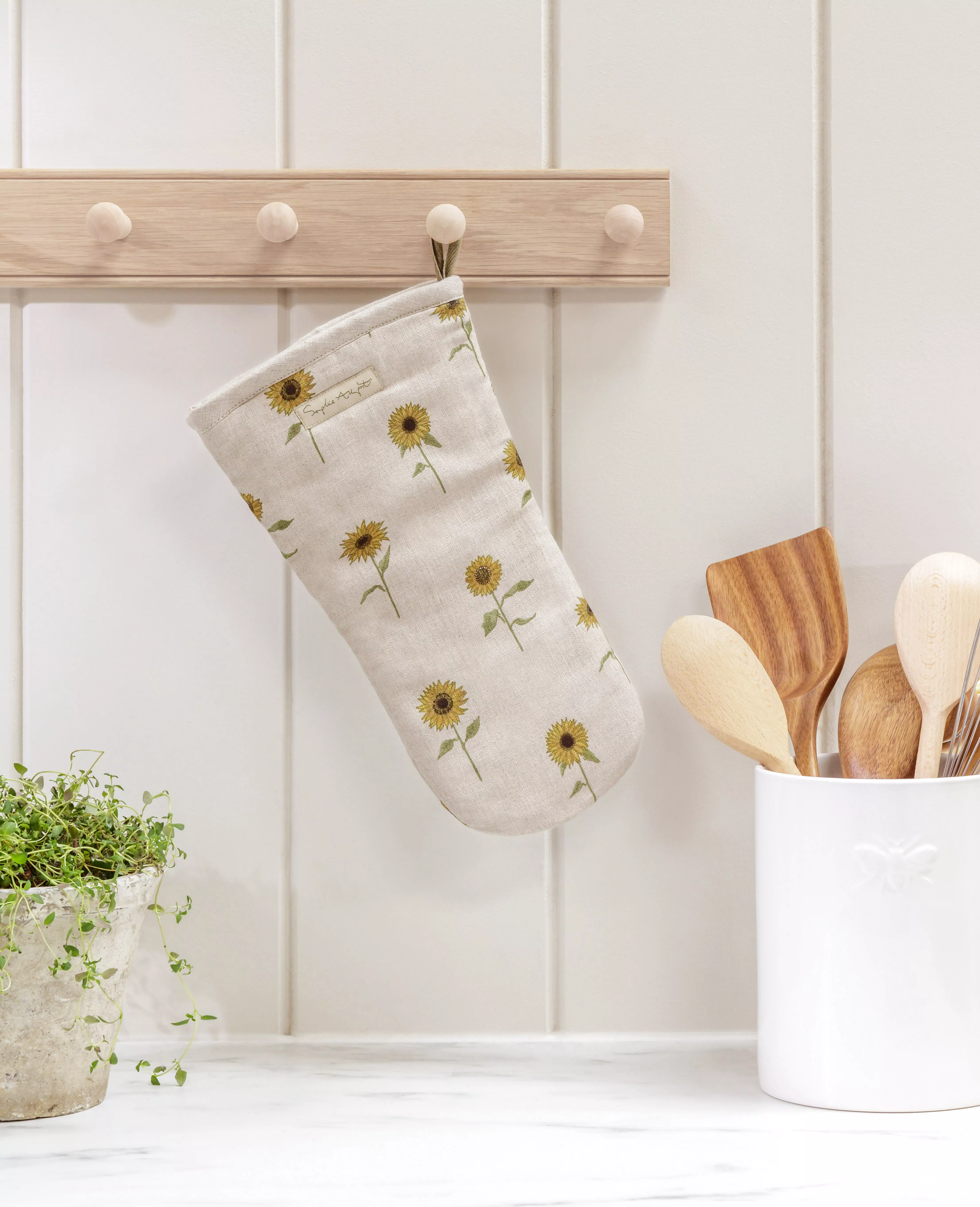 Oven Mitt - Linen - Sunflower
