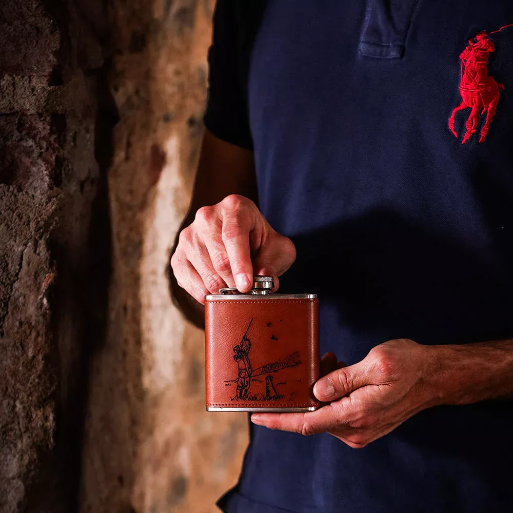 Selbrae Leather Hip Flask - Shooting