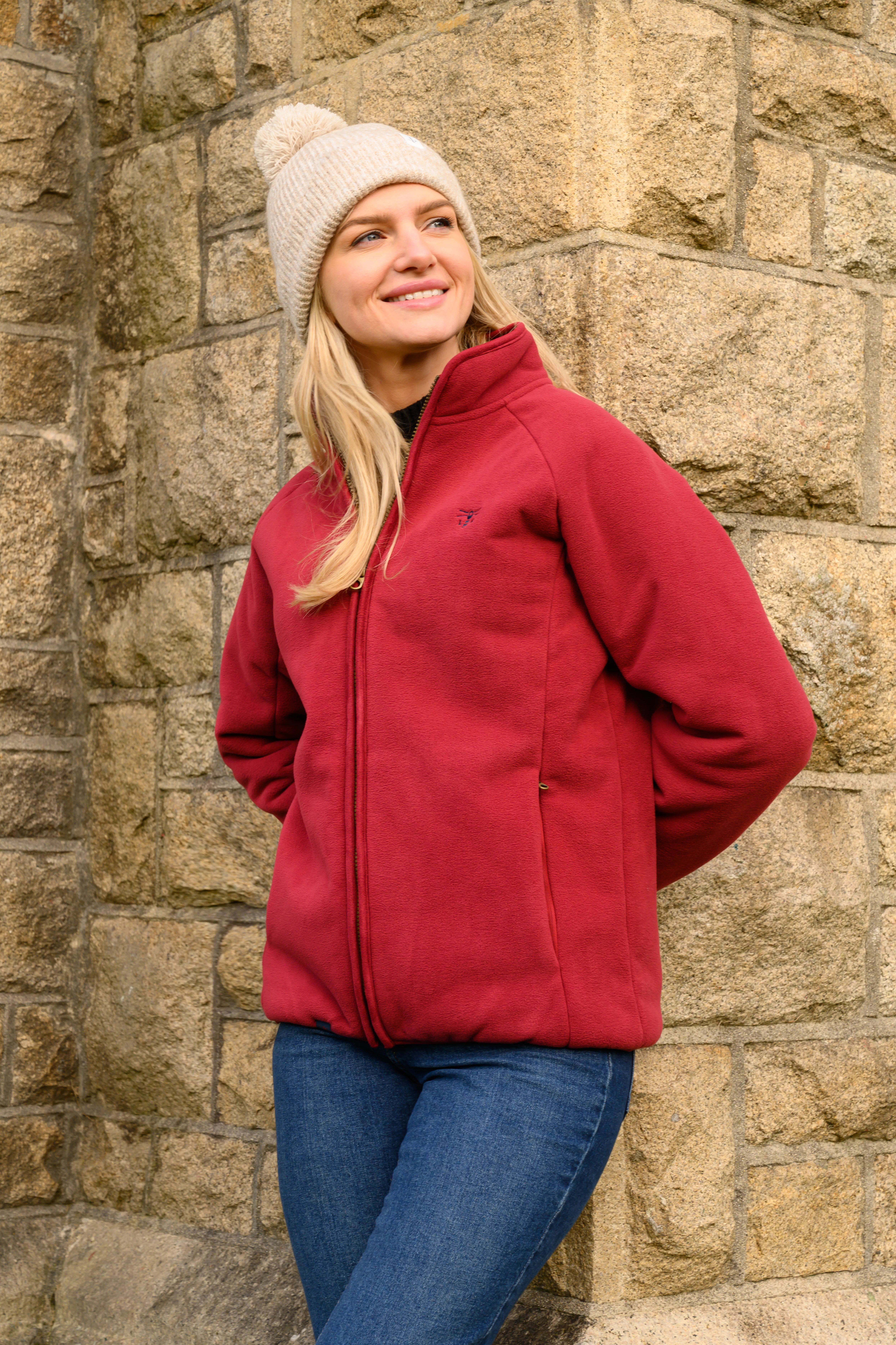 Ladies Avon Waterproof Fleece Maroon 20