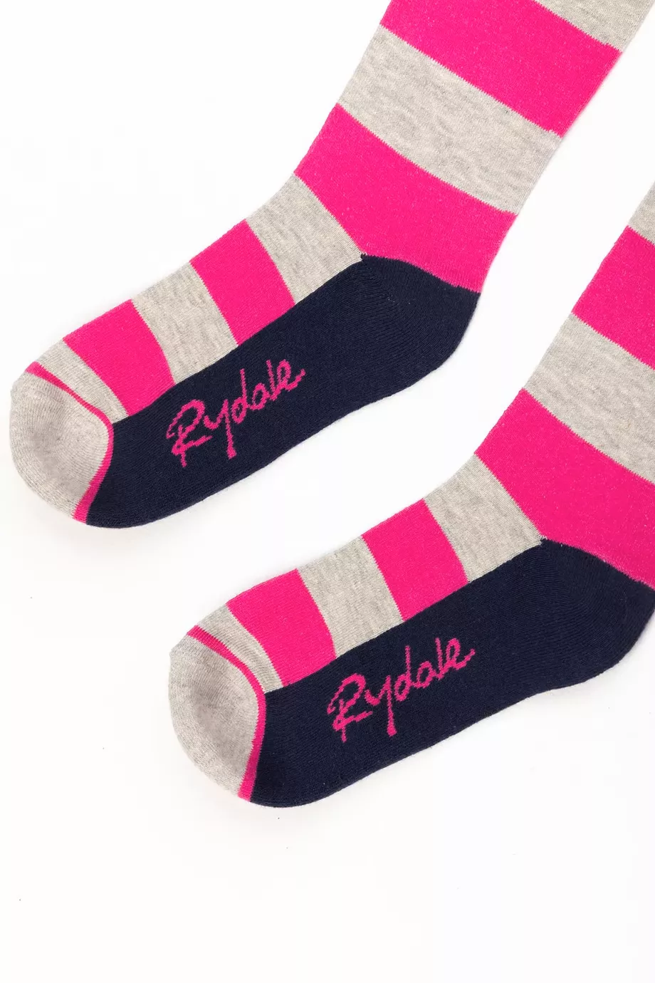 Ladies Broadstripe Knee Length Riding Socks Marl Grey 4-7