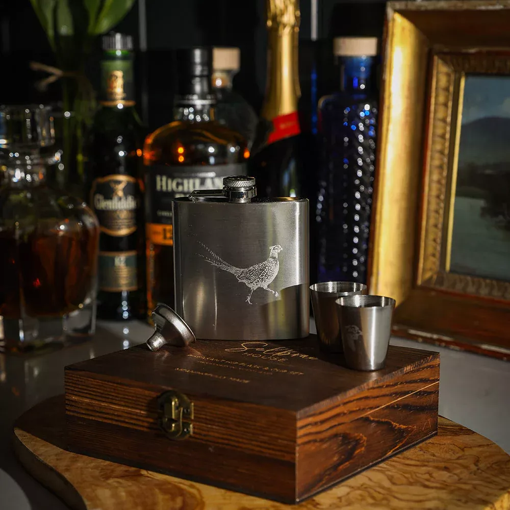 Selbrae Hip Flask & Cup Set - Pheasant