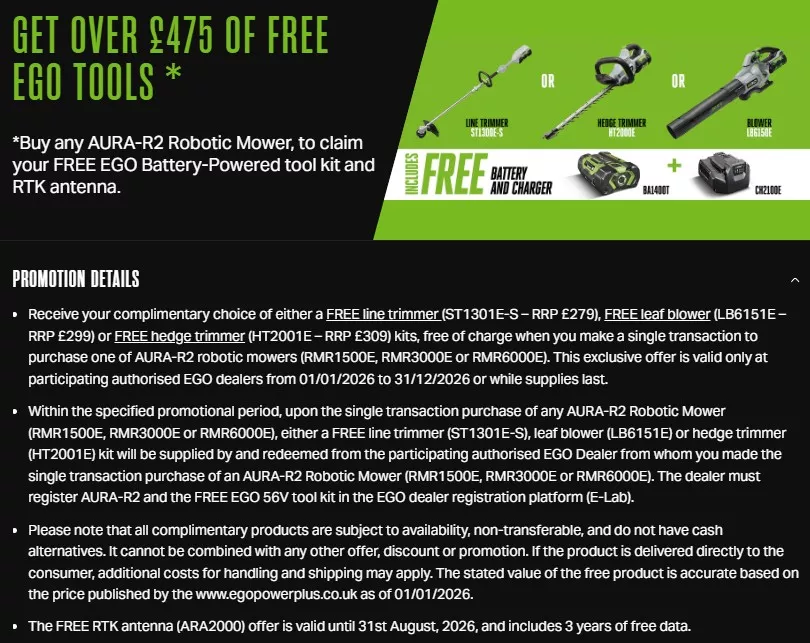 AURA-R2 Robotic Lawn Mower 1500m2