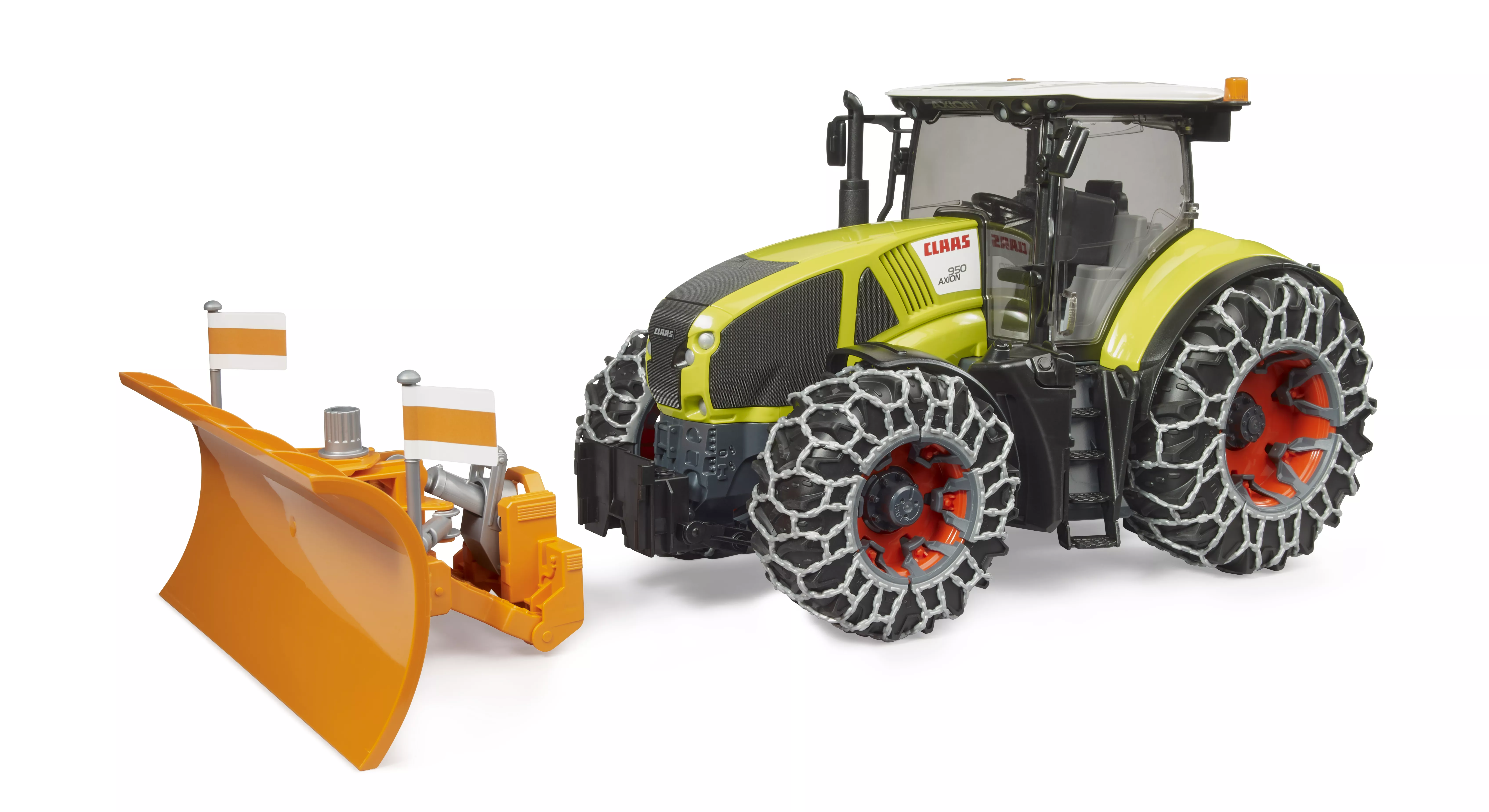 Claas Axion 950 with Snow Chains & Plough Blade