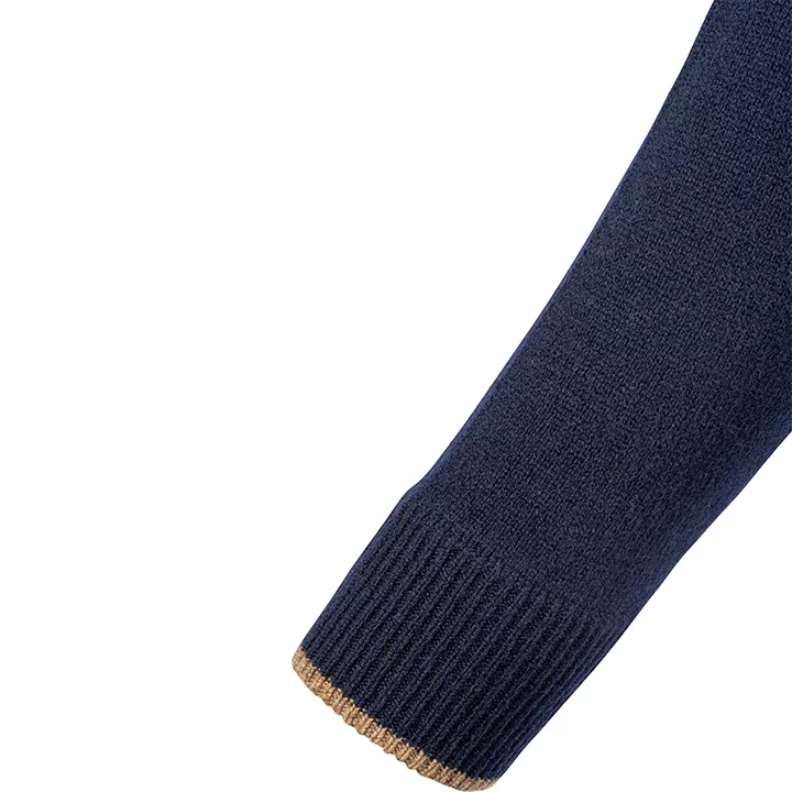 Ashcombe 100% Lambswool Zipknit Navy XXL