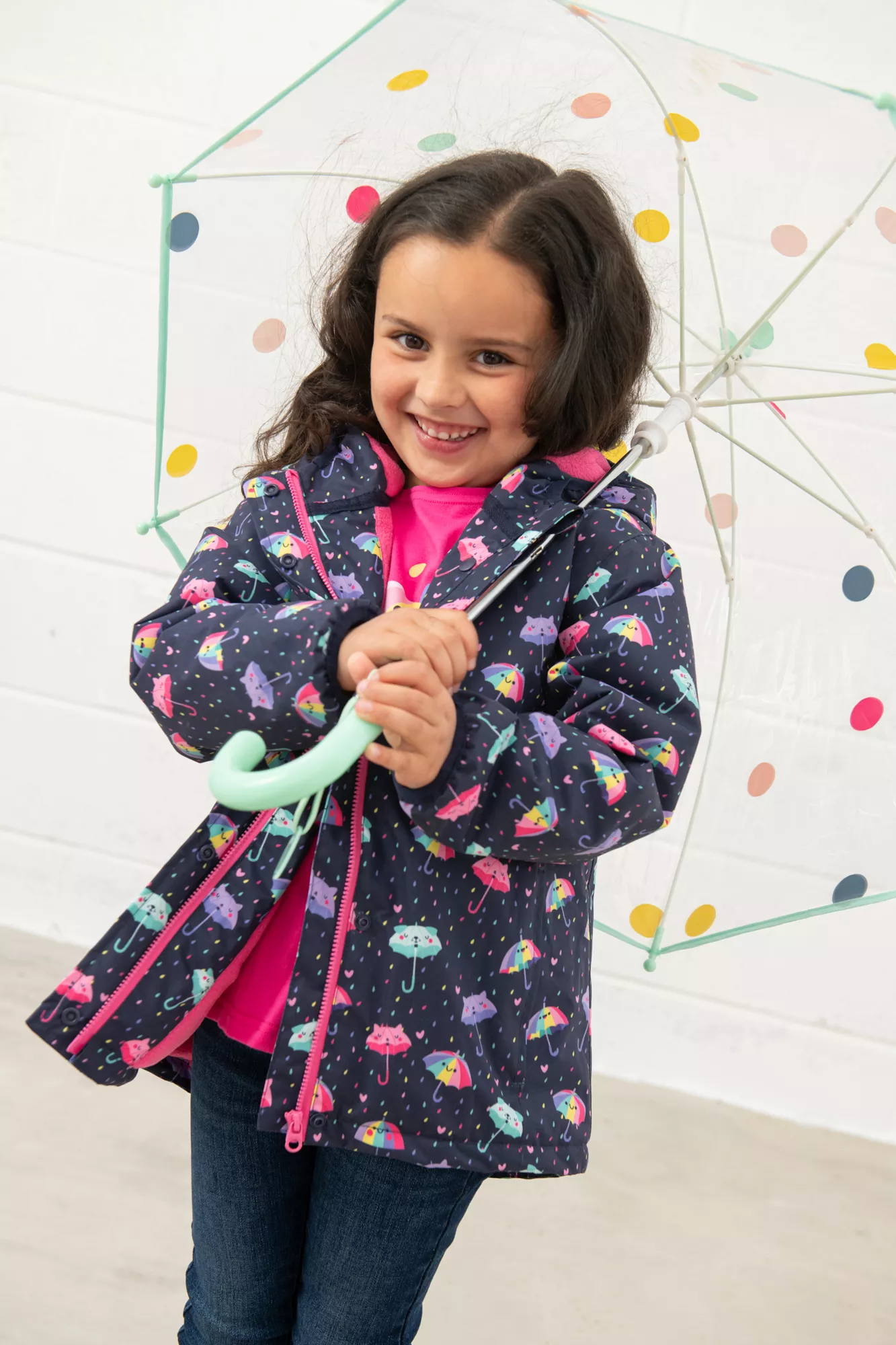 Freya Girls Coat Umbrella Print 6-7 Yrs