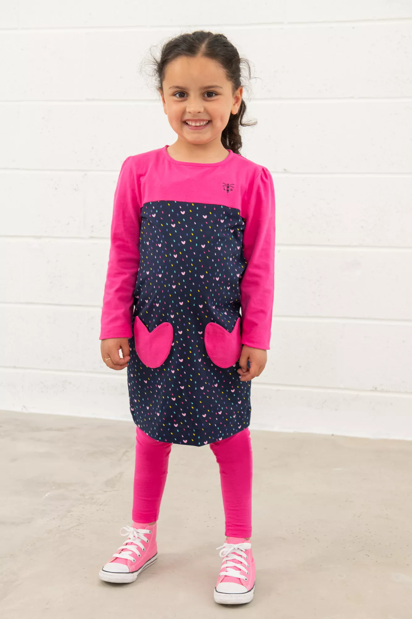 Esme Dress Pink & Hearts 6-7 Yrs